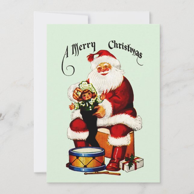 Santa mit Spielzeug frohe Weihnachten (Vorderseite)