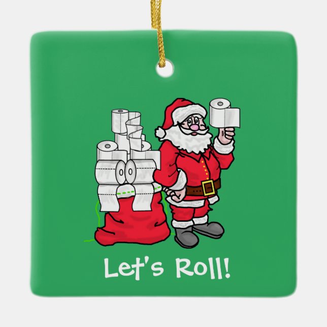 Santa mit Toilettenpapier Weihnachtsschmuck (Vorderseite)