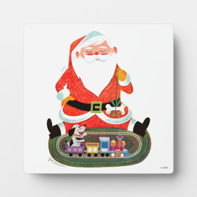 Santa mit Zug Fotoplatte (Vorderseite)