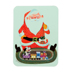 Santa mit Zug Magnet
