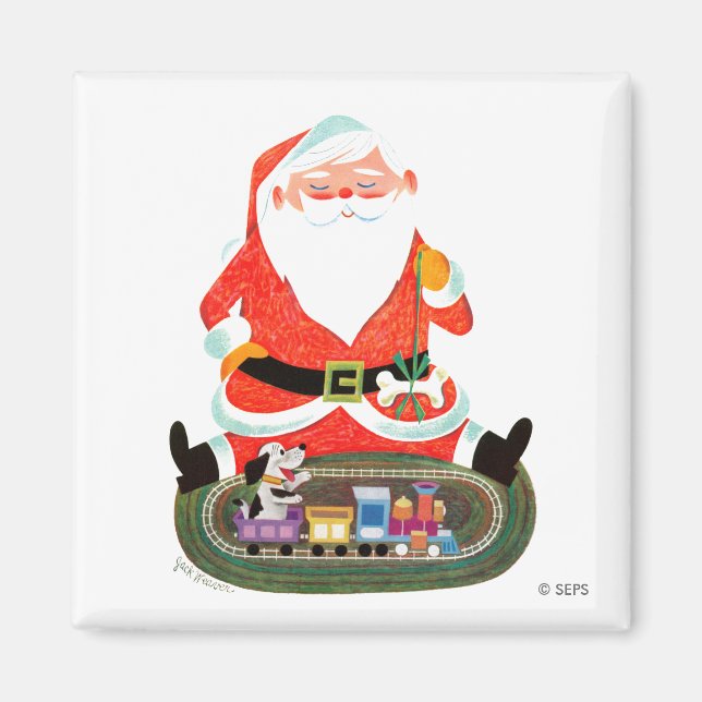Santa mit Zug Magnet (Vorne)