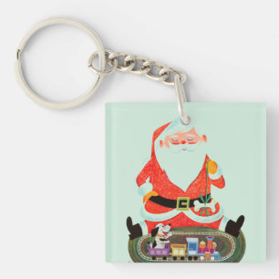 Santa mit Zug Schlüsselanhänger