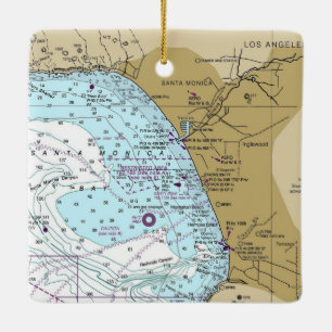 Santa Monica Bay Chart Keramikornament