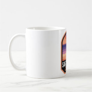 Santa Monica Beach CA Retro Sunset Kaffeetasse