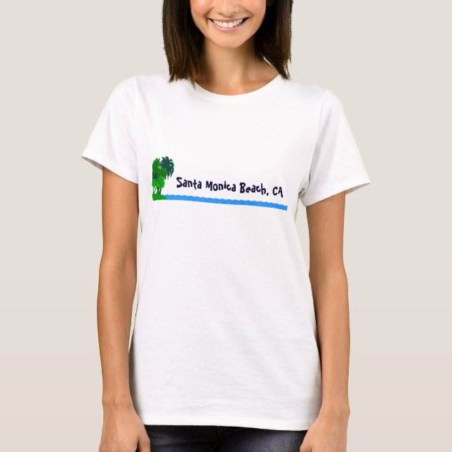 Santa Monica Beach Custom Palm Tree Ocean Shirt (Vorderseite)