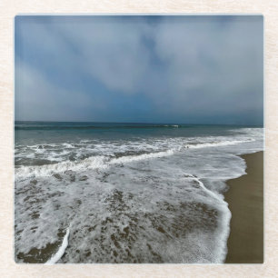 Santa Monica Beach im Herbst. Glasuntersetzer