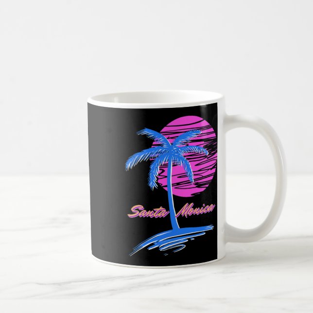 Santa Monica Beach Outlet 80er Ästhetische Vaporwa Kaffeetasse (Rechts)