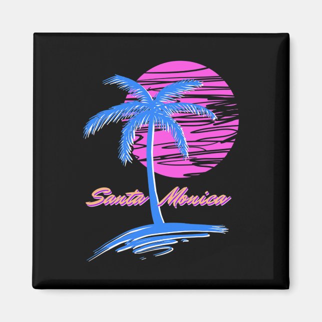 Santa Monica Beach Outlet 80er Ästhetische Vaporwa Magnet (Vorne)