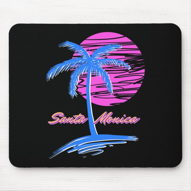 Santa Monica Beach Outlet 80er Ästhetische Vaporwa Mousepad (Vorne)