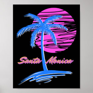 Santa Monica Beach Outlet 80er Ästhetische Vaporwa Poster