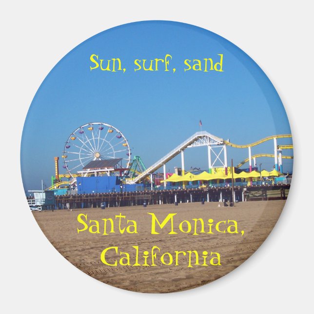 Santa Monica Beach Roller Untersetzer, California  Magnet (Vorne)