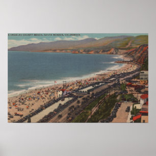 Santa Monica, CA - Los Angeles County-Strand Scen Poster
