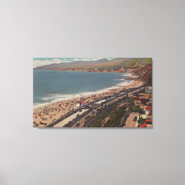 Santa Monica, CA - Los Angeles Landkreis Beach Sce Leinwanddruck (Vorderseite)