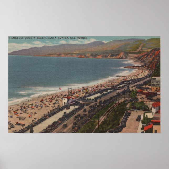 Santa Monica, CA - Los Angeles Landkreis Beach Sce Poster (Vorne)