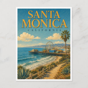Santa Monica California Ocean Pier GeoSaga Postkarte
