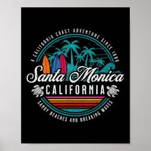 Santa Monica California Sandy Strände Breaking Wav Poster