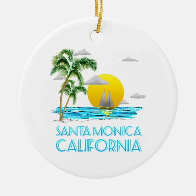Santa Monica California Segeln Keramik Ornament (Vorne)