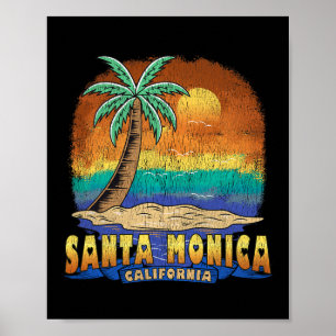 Santa Monica California Vintag bekümmert Souvenirs Poster