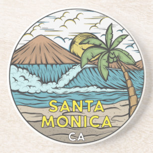 Santa Monica California Vintag Getränkeuntersetzer