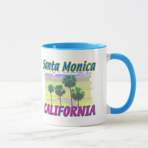 Santa Monica Californie Palmier & Plage Tasse Mug