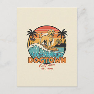 Santa Monica „Dogtown“ CA Retro 1950er Postkarte