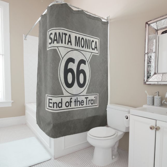 Santa Monica Ende der Wanderroute 66 Duschvorhang (Beispiel)
