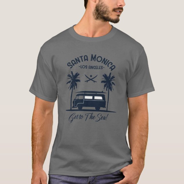 Santa Monica Erreichbarkeit Meer T-Shirt (Vorderseite)