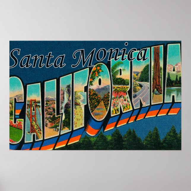 Santa Monica, Kalifornien - Große Briefszenen Poster (Vorne)
