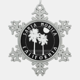 Santa Monica Kalifornien Schneeflocken Zinn-Ornament