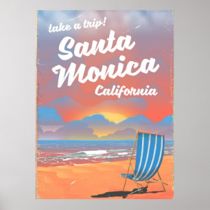 Santa Monica Kalifornien Vintage-Strandposter Poster