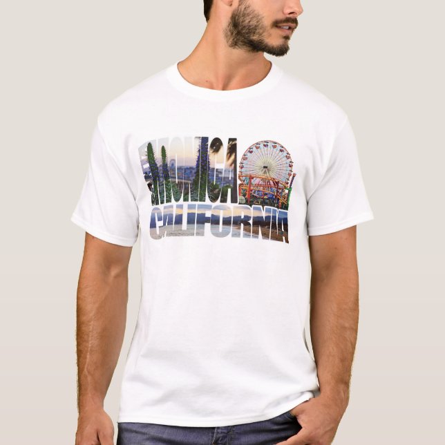 Santa Monica Logo-Blumen-Pierstrand T-Shirt (Vorderseite)
