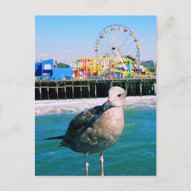Santa Monica Pier Besucherkarte Postkarte (Vorderseite)