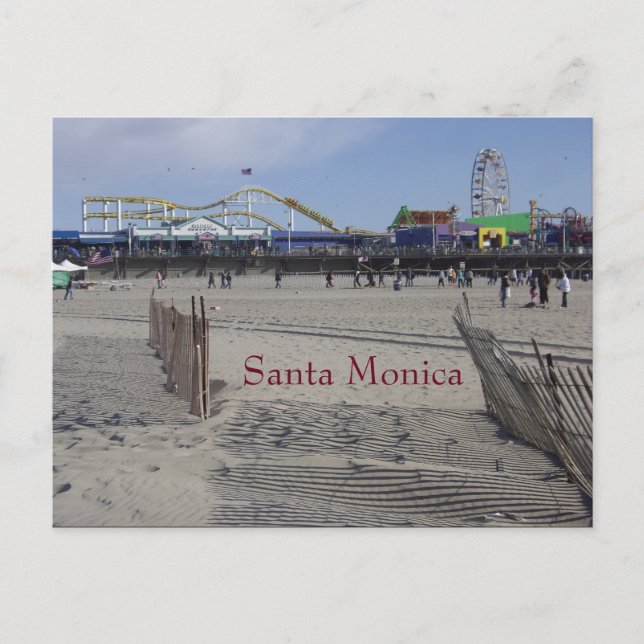Santa Monica Pier California Postkarte (Vorderseite)