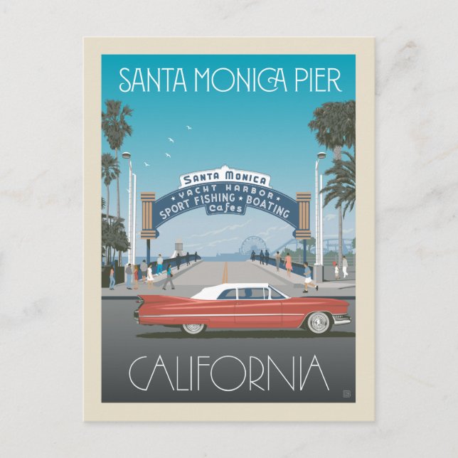 Santa Monica Pier | Kalifornien Postkarte (Vorderseite)