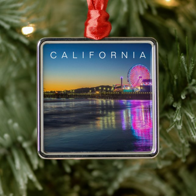 Santa Monica Pier | Los Angeles, Kalifornien Ornament Aus Metall (Baum)