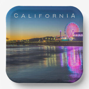 Santa Monica Pier Los Angeles, Kalifornien Pappteller