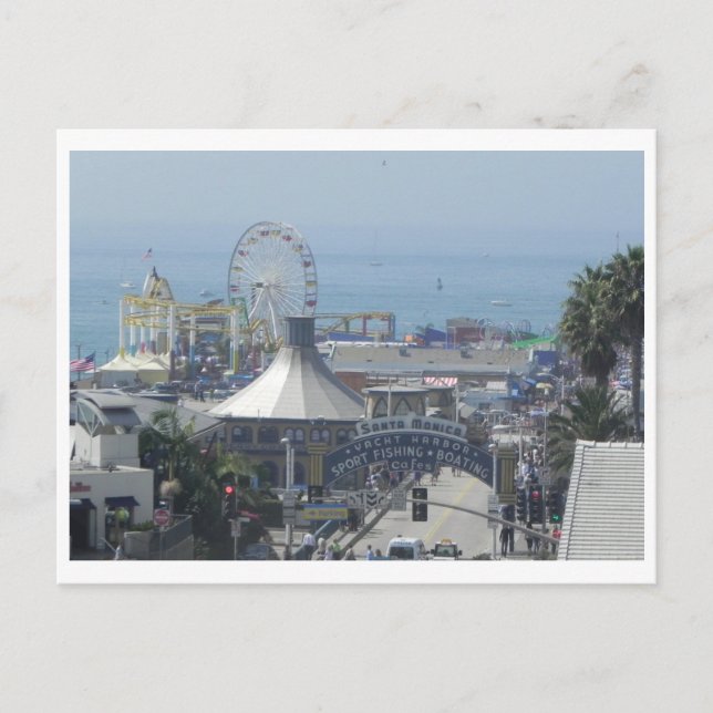Santa Monica Pier Postkarte (Vorderseite)