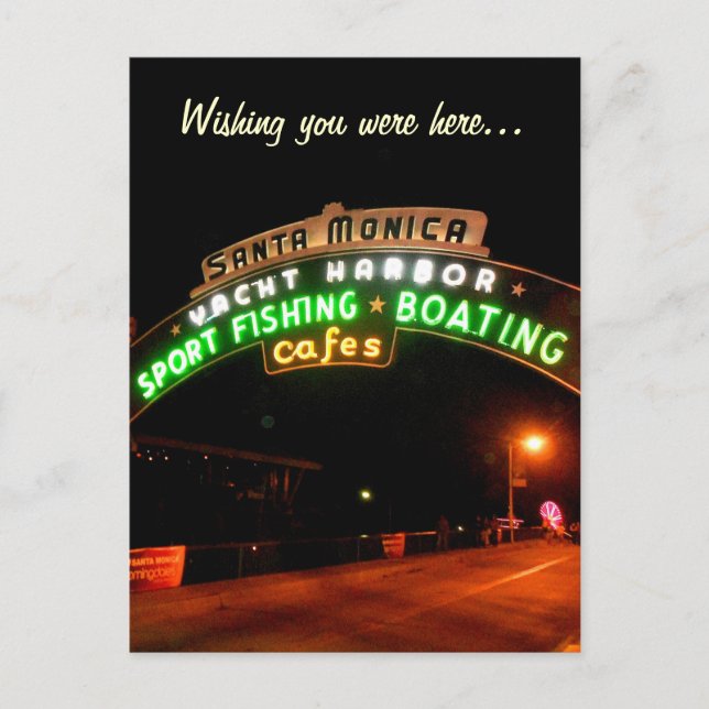 Santa Monica Pier Postkarte (Vorderseite)