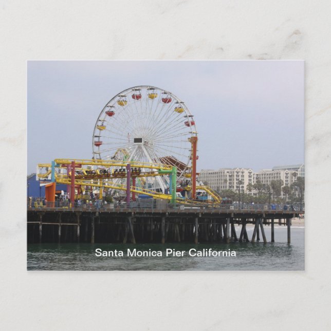 Santa Monica Pier Postkarte (Vorderseite)