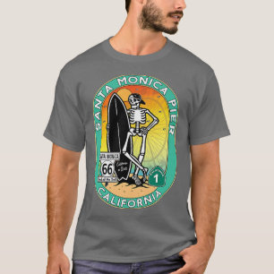 Santa Monica Pier US Highway 66 trifft PCH Kalifor T-Shirt