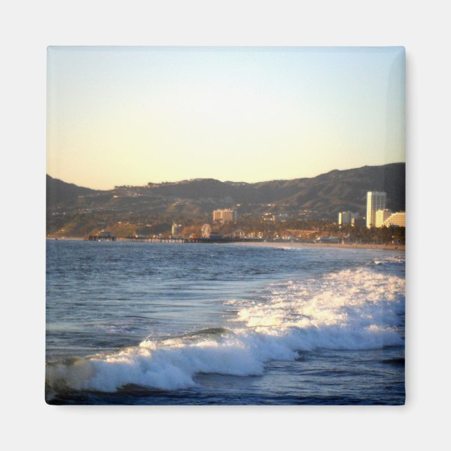 Santa Monica Pier vom Strand von Venedig aus geseh Magnet (Vorne)