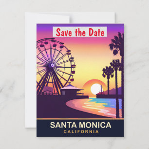 Santa Monica, Riesenrad, Travel Postcard, Save The Date