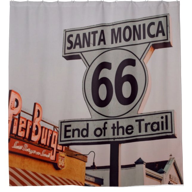 Santa Monica Route 66 Kalifornien Duschvorhang (Vorderseite)