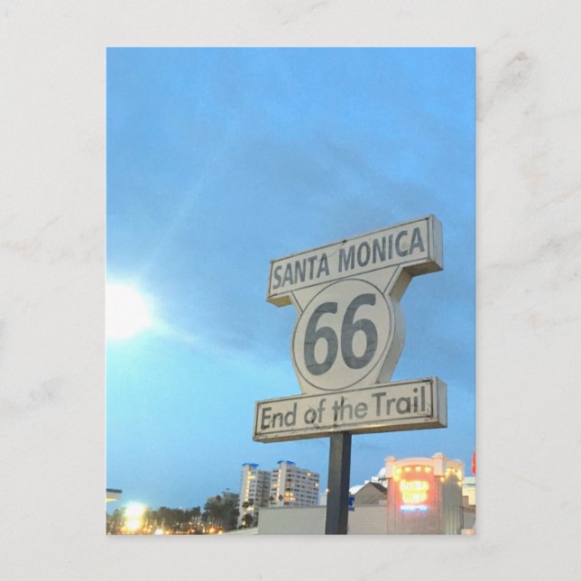 Santa Monica Route 66 Postkarte (Vorderseite)