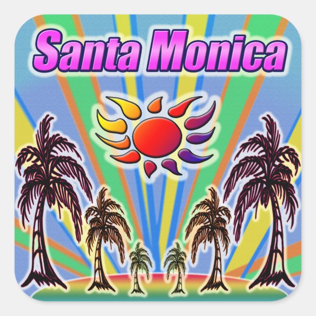 Santa Monica Summer Liebe Sticker (Vorderseite)
