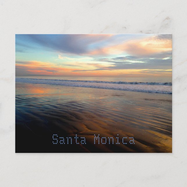 Santa Monica Trippy Sunset Dream Postkarte (Vorderseite)