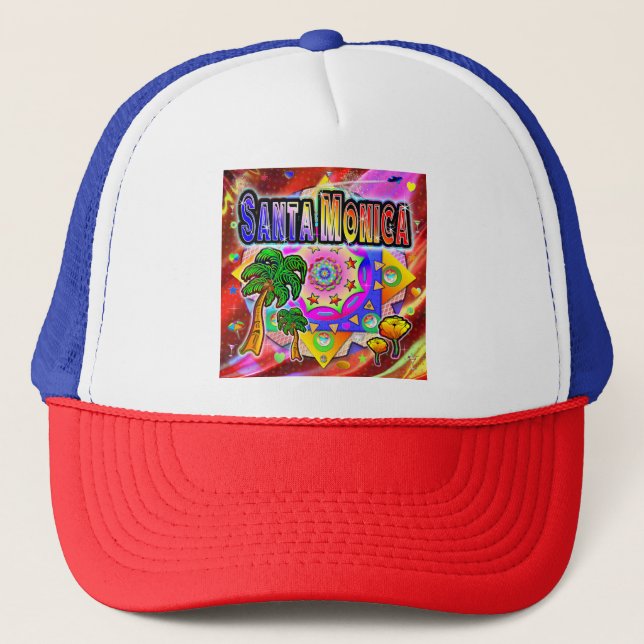 Santa Monica Tropical Friends Hat Truckerkappe (Vorderseite)