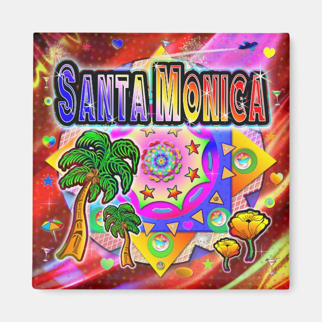 Santa Monica Tropical Friends Magnet (Vorne)