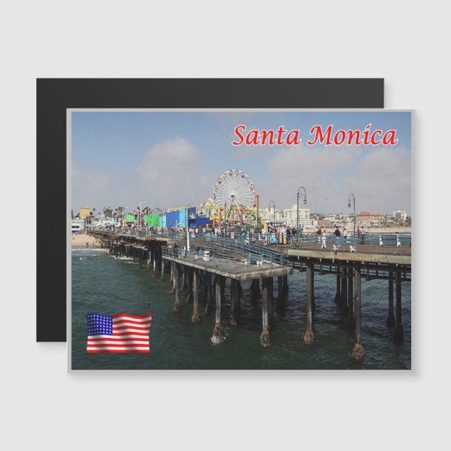 Santa Monica - Vereinigte Staaten - Magnetkarte (Vorne/Hinten)