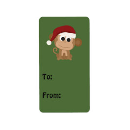 Santa Monkey Adressaufkleber